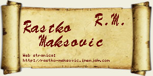 Rastko Maksović vizit kartica